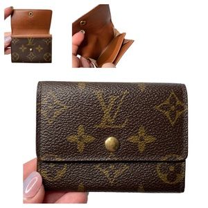 Authentic Vintage Louis Vuitton Monogram Card & Coin Compact Holder Pouch Wallet